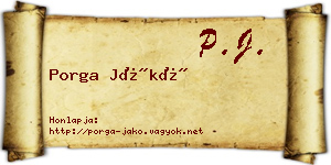 Porga Jákó névjegykártya